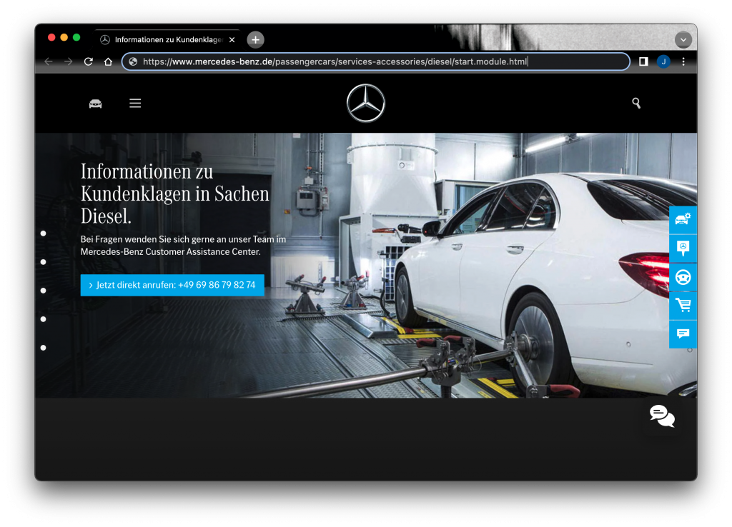 Foto: Screenshot Daimler Nachhaltigkeit C02 Fussabdruck