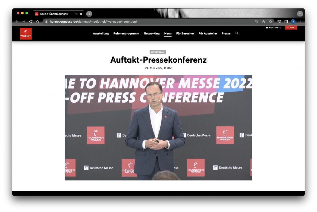 Hannover Messe Greentech Klimaschutz / Screen