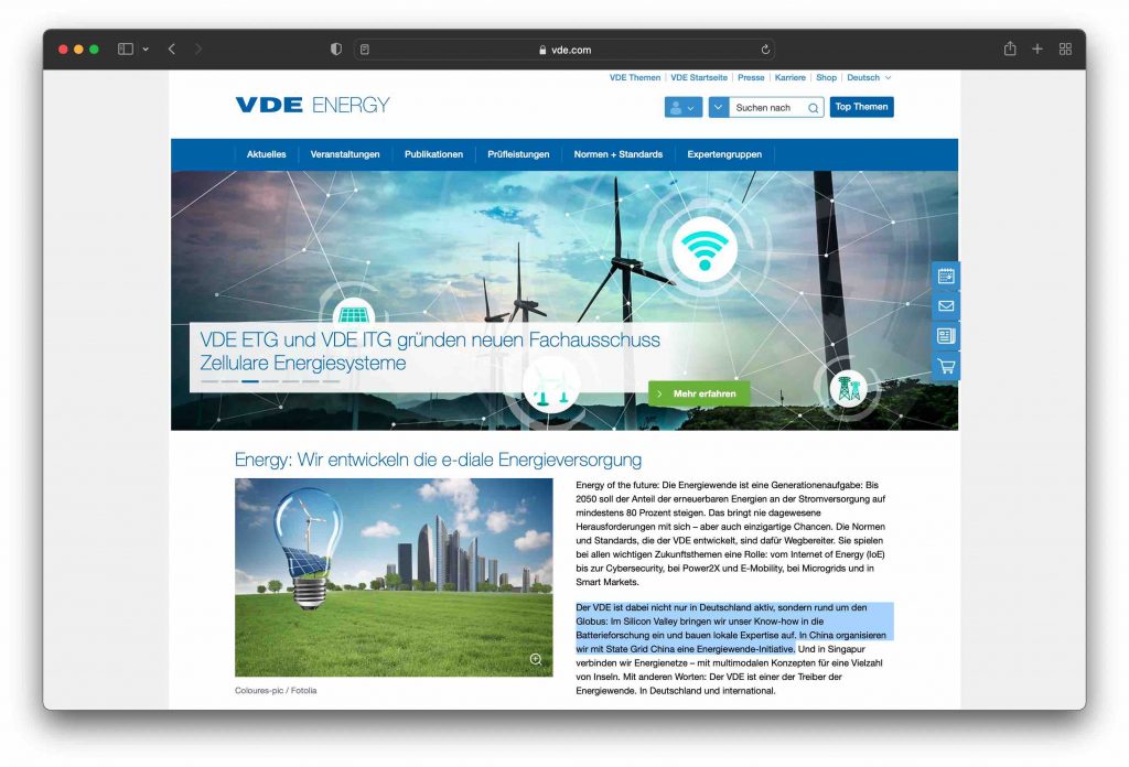 VDE Energie Hannover Messe Greentech / Screenshot VDE