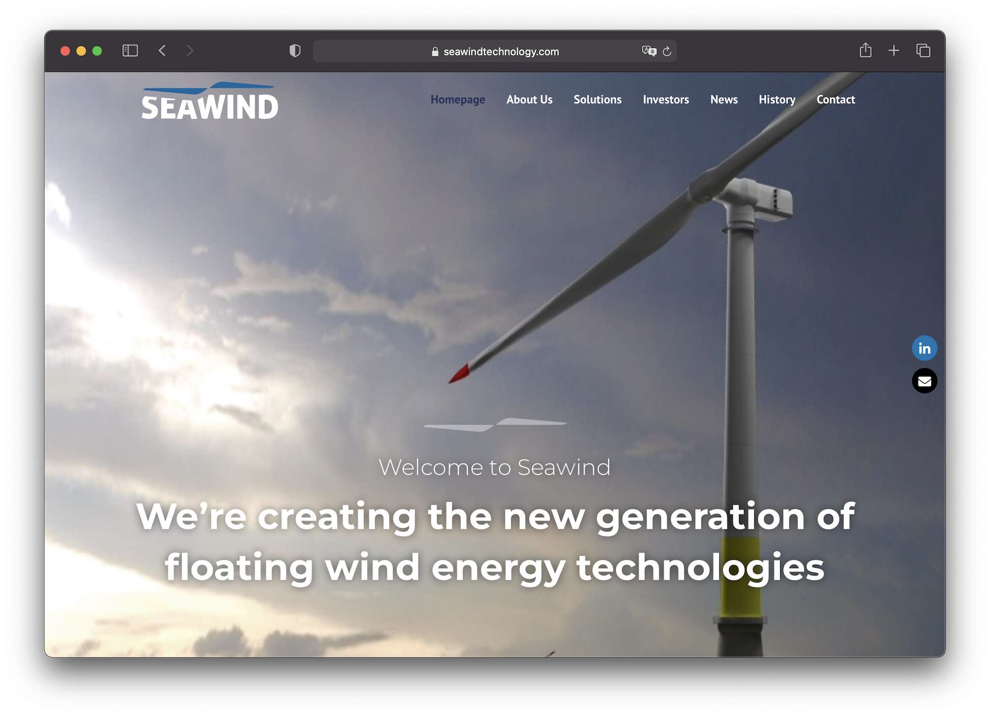 Seawind Windkraft Anlage mit zwei Rotoren/ Greentech.Live Screenshotve