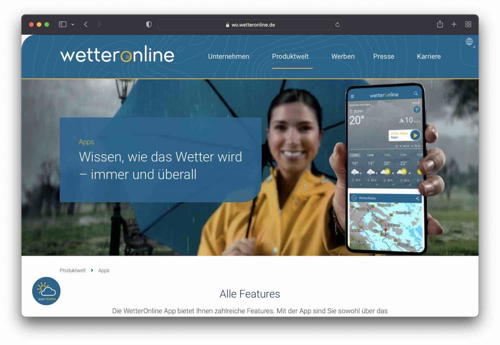 Greentech App Wetter bericht test