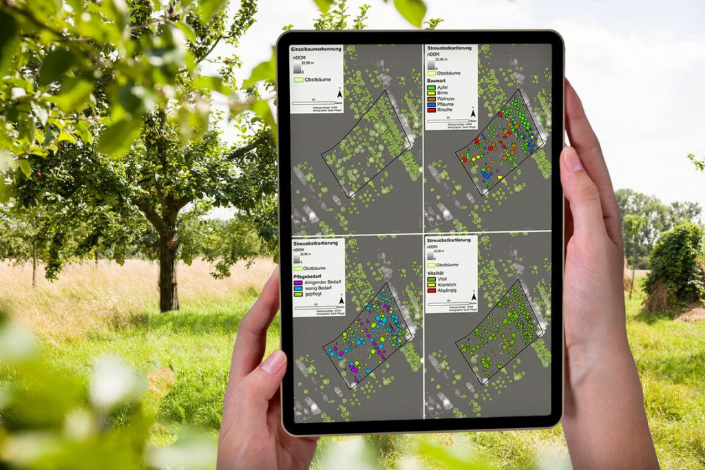 Greentech Drohne Obstwiese Umweltschutz