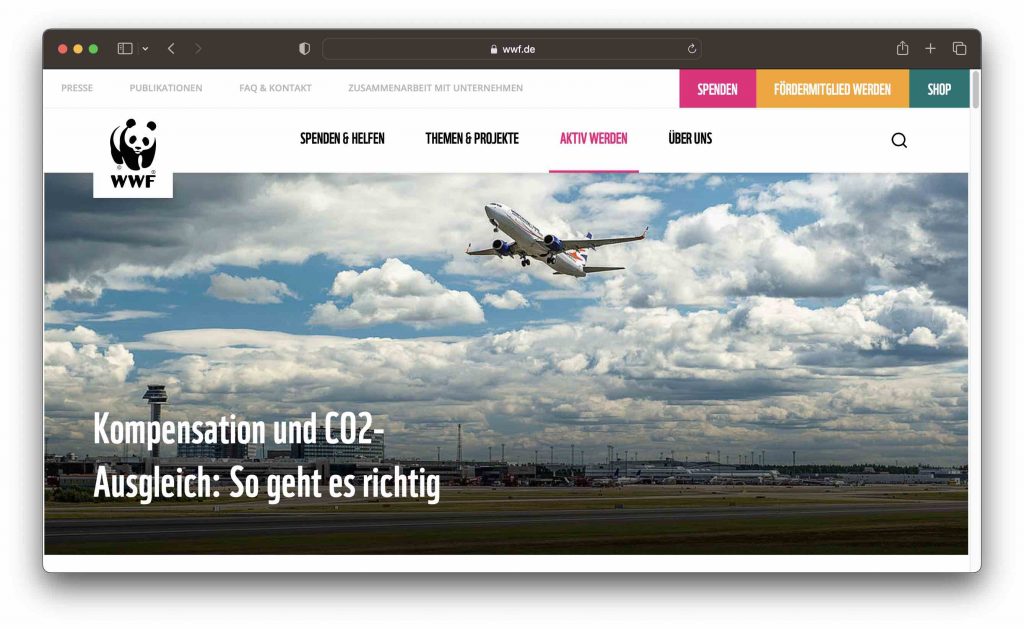 Co2 Kompensation ausgleich wwf greentech live