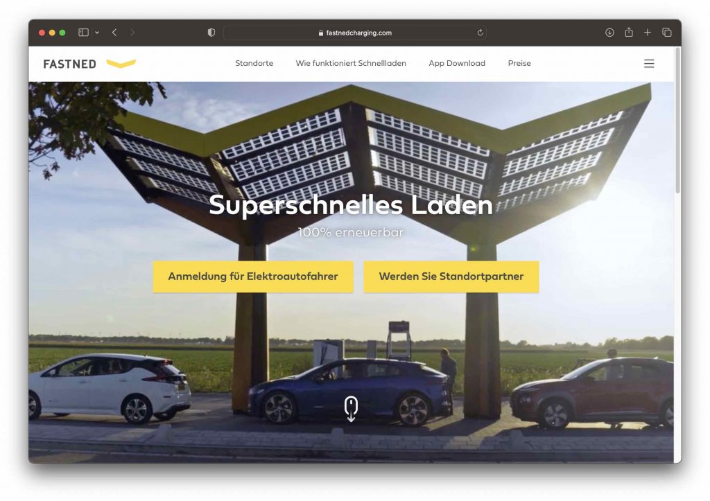 Fastned Elektroauto Schnell Lader / Greentech Live