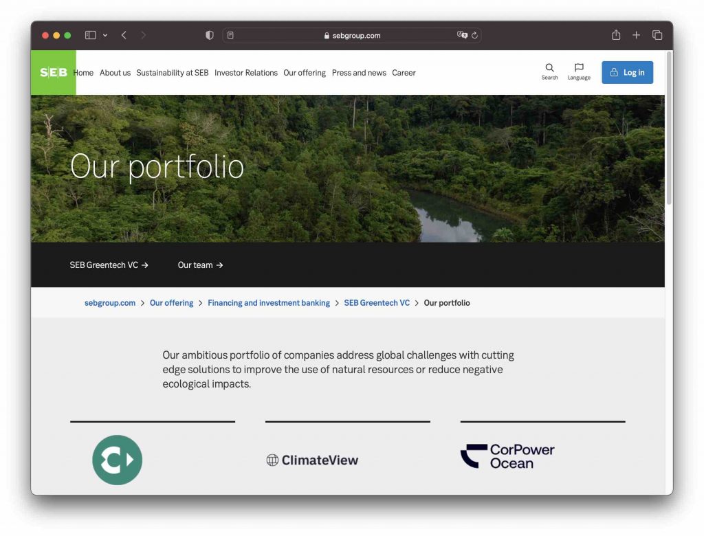 Greentech VC Seb Group Venture Capital