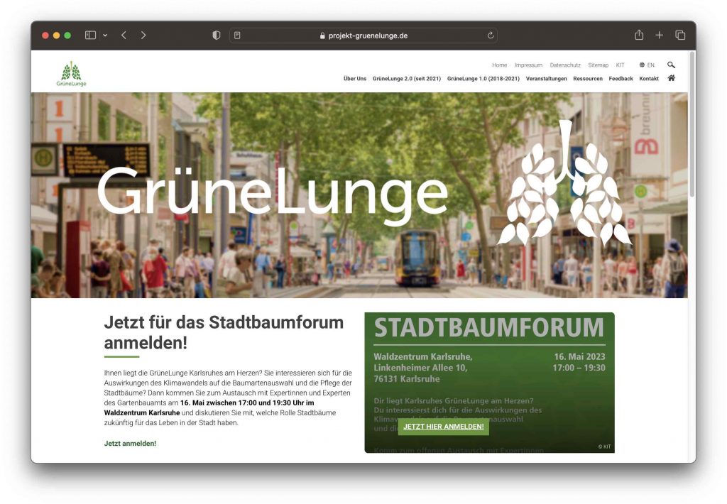 KIT Gruene Lunge Green City Karlsruhe. Foto: Greentech LIVE