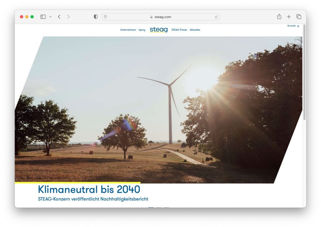Steag Gruenes Licht flexibel steuerbare Gaskraftwerke. Foto: Greentech.Live Screen