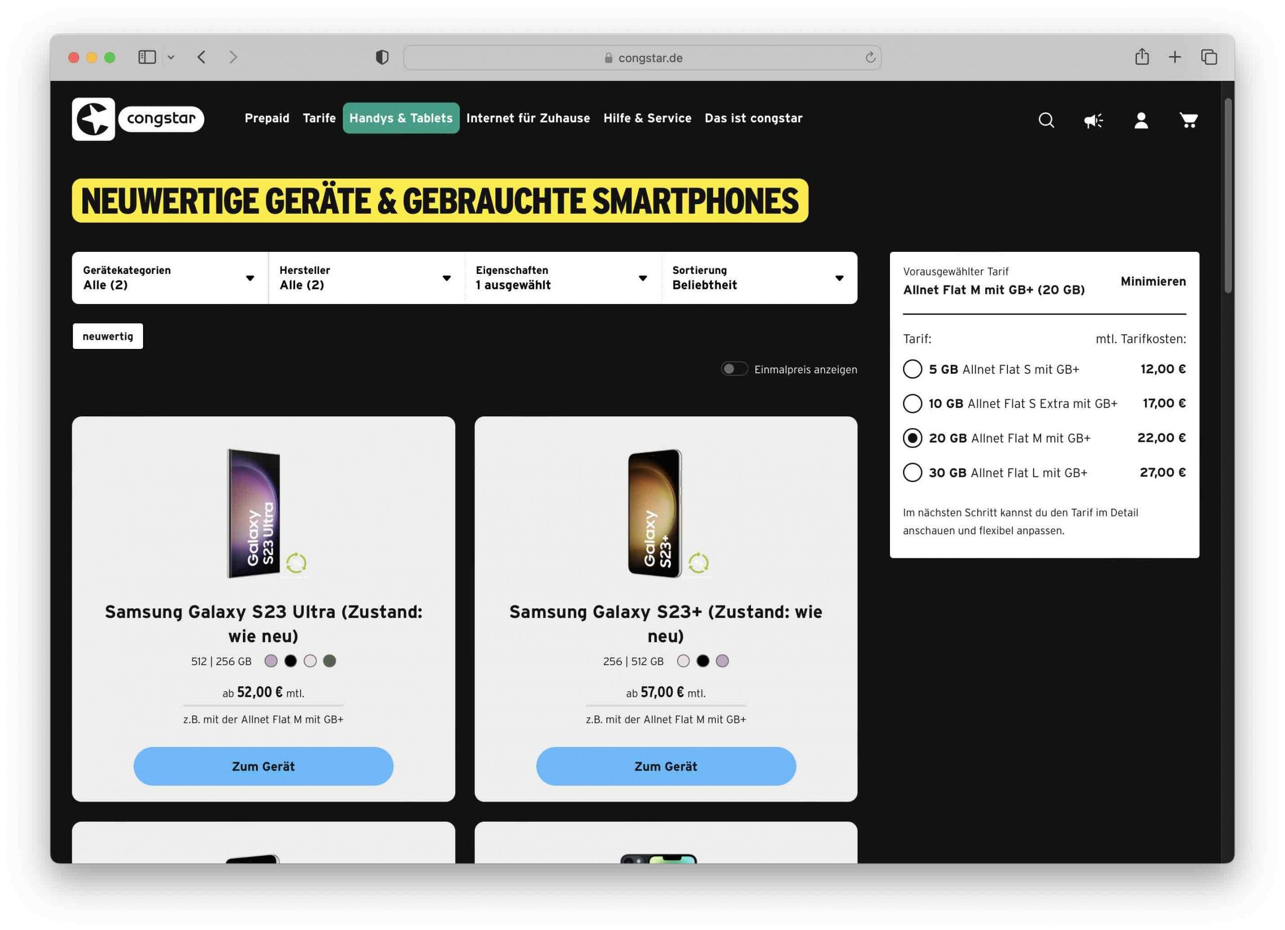 Greentech Congstar Second Hand Smartphones gebraucht Handy Ankauf Verkauf Kopie