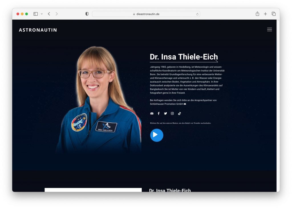 Greentech KIT Science Week Astronautin Insa Thiele Innovationen Klimagerechtigkeit