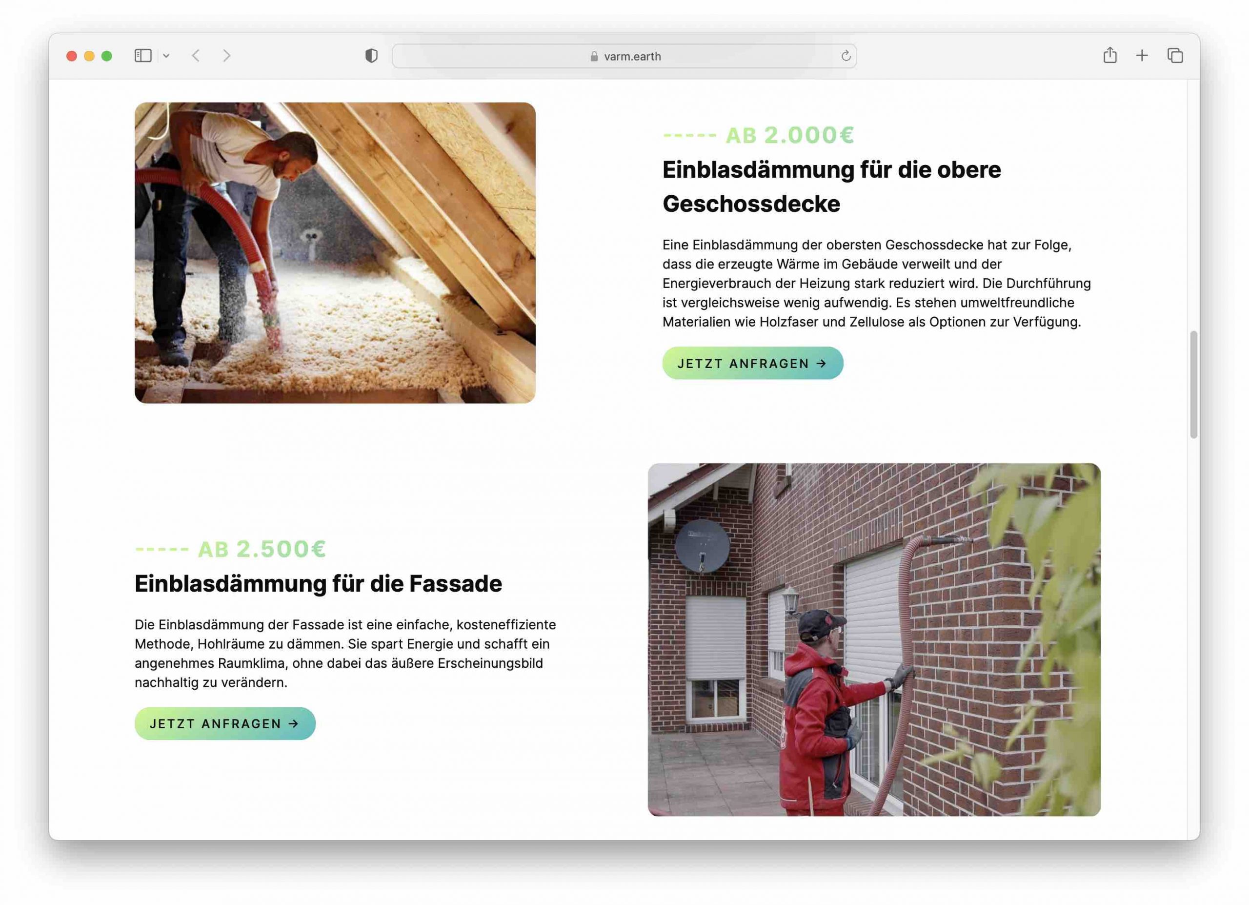 Greentech VARM Green Building Daemmung Startup Finanzierung s