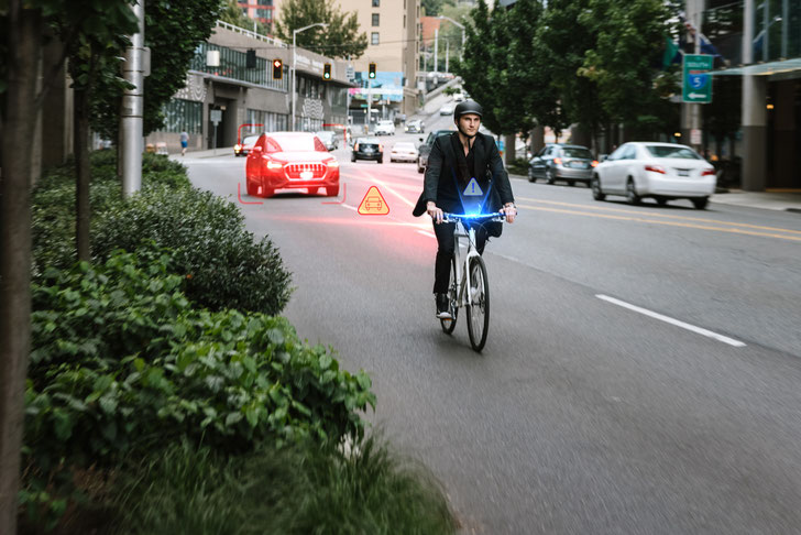 Greentech Bike Kamerasystem Ride Safety System Rueckspiegel Fahrrad LED