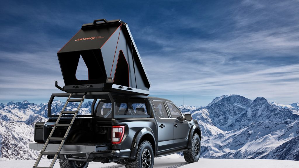 Jackery Dachzelt Solarpanels Mobile Powerstation Solaranlage