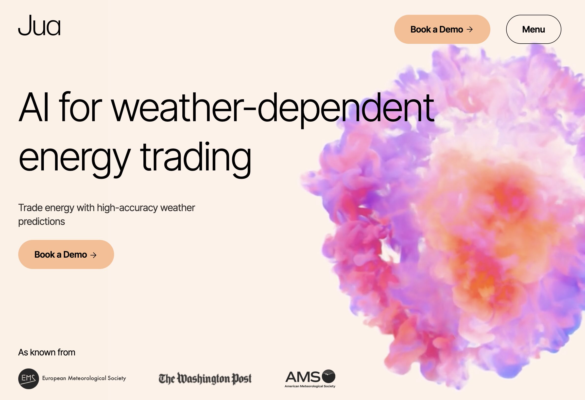 Greentech JUA AI Schweiz Startup Wetter Modelle mit KI 16 Mio VC Funding Finanzierung App