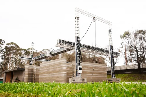 Greentech Green Building 80 qm grosses 3D-Druck Haus in 18 Stunden fertig. Foto Cobot