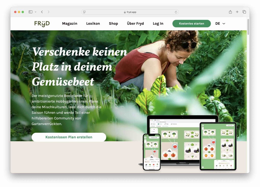 Greentech App Fryd Garten Planung
