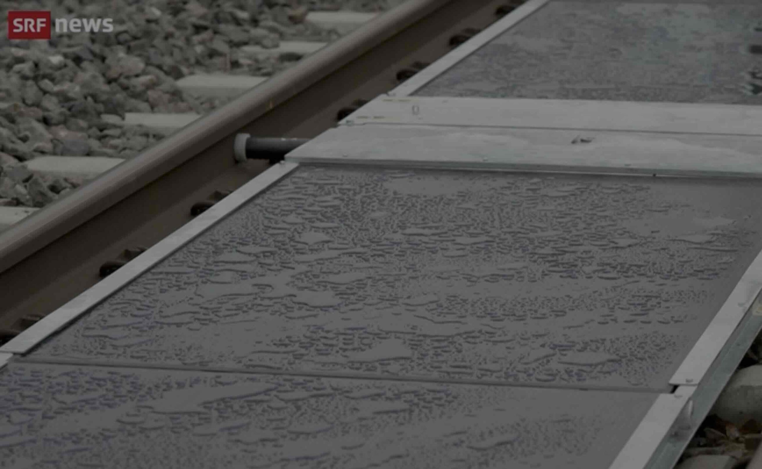 Greentech Solar Panel auf der Bahnschiene Pilot Projekt Schweiz SRG Screenshot