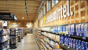 Supermarkt aus Holz: Durch den Bau mit TRIQBRIQ wird Ihr Rohbau 100 % wiederverwendbar.