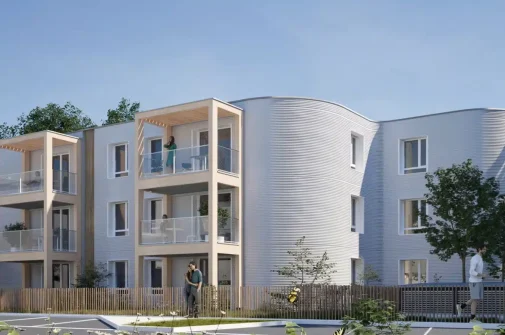 Greentech Building Haus aus 3D Drucker in Frankreich. Foto Peri 3D / Holcim