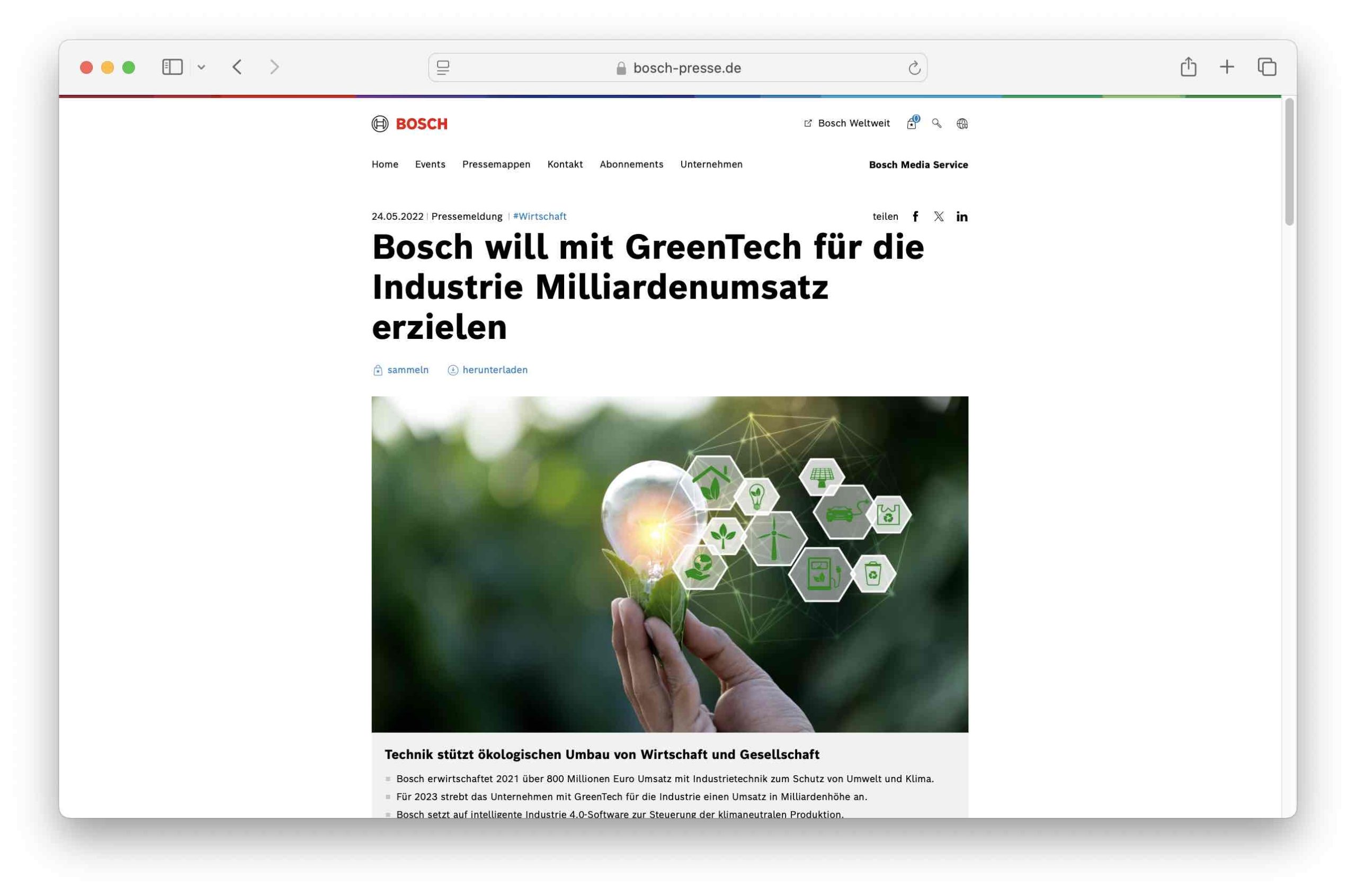 Greentech Bosch Venture Capital Green Business VC